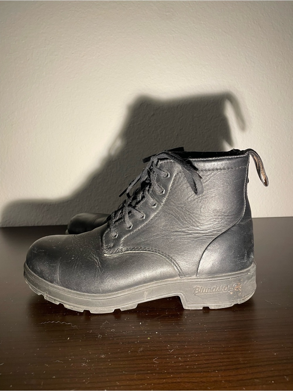 Blundstone Black Leather Lace-Up Ankle Boots